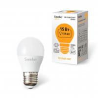 Лампа 15W Светодиодная SWEKO 42 серия 42LED-G45-15W-230-3000K-E27, КИТАЙ, код 05103060104, штрихкод 468000638855, артикул 38855