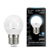 Лампа 6.5W Led Gauss Globe E27 4100K 105102207, КИТАЙ, код 05103250031, штрихкод 462709729431, артикул 105102207