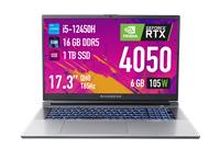 Ноутбук Игровой Machenike l17 pulsar 2k/jj00gj00fru/core i5-12450h/16gb/1tb/17.3 qhd 165hz/rtx 4050 6 gb/dos