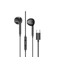 Проводные наушники с микрофоном вкладыши Hoco M101 Crystal joy Type-C (iP15) (black) 219822