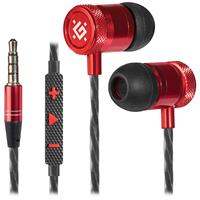 Проводные наушники с микрофоном внутриканальные Defender Pollaxe Jack 3,5 (black/red) 218090