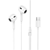 Проводные наушники с микрофоном вкладыши Hoco M101 Max Crystal Type-C (white) 235082