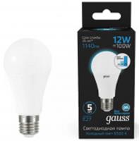 Лампа Gauss A60 12W 1200lm 6500K E27 LED, КИТАЙ, код 05103010200, штрихкод 462718448589, артикул 102502312