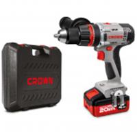 Дрель-шуруповерт аккумуляторная CROWN CT21076HMX-4 BMC, 20В/4,0Ач x2Li, 22ступ, 0-400/1500/мин, 40/60Нм, кейс, Китай, код 0631600010, штрихкод 764017742291, артикул CT21076HMX-4 BMC