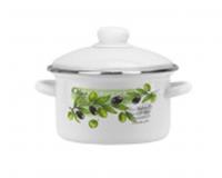 Кастрюля 2л цилиндрическая белая с рисунком Оливия 120502, Россия, код 35001020479, штрихкод 468028401845, артикул 01-1610/4