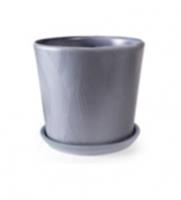 Кашпо Шелк (графит) 1,45 л низкий конус, Россия, код 40401080238, штрихкод 463019001428, артикул 014288
