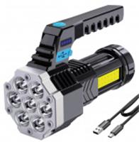 Фонарь Ultraflash LED53404 (фонарь аккум. 4В, черный, 7LED+COB, 3 Вт, 4 реж, USB, бокс), КИТАЙ, код 0521700001, штрихкод 489511789627, артикул 15033