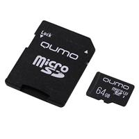 Карта флэш-памяти MicroSD 64 Гб Qumo Class 10 UHS-I U3 adp (QM64GMICSDXC10U3BL) 238707