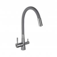 Смеситель д/кух.для исп.с фил.питьев.воды,H=390мм сер/сатин сталь SUS304 карт. D=35мм, Китай, код 0221900590, штрихкод 697265318898, артикул A54029-12