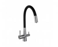 Смеситель д/кух.для исп.с фил.питьев.воды,H=390мм чёрн/сатин сталь SUS304 карт. D=35мм, Китай, код 0221900584, штрихкод 697265318900, артикул A54029-7