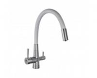 Смеситель д/кух.для исп.с фил.питьев.воды,H=390мм бел/сатин сталь SUS304 карт. D=35мм, Китай, код 0221900585, штрихкод 697265318899, артикул A54029-8