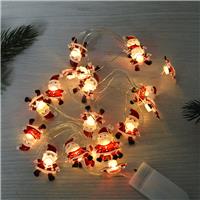 Гирлянда электрическая 20л 2м Дед Мороз на батарейке LED 1 режим, IP-20 теплый белый 183-0402