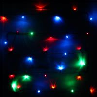 Гирлянда электрическая 80л 7.5м LED зелёный провод, 8 режим, IP-20, Мультицвет 183-816