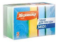 Губка для посуды Хозяюшка 5шт MIDI 01004 (60)