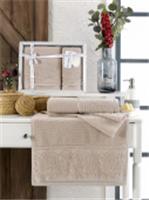 Комплект полотенец PHILIPPUS махр. жакард в короб. (50x90/70х140) 2 шт.E836 CLARA (бежевый), ТУРЦИЯ, код 01207051057, штрихкод 868048037097, артикул 11259