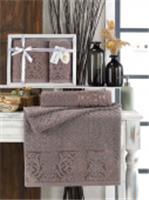 Комплект полотенец PHILIPPUS махр. жакард в короб. (50x90/70х140) 2 шт.E838 DENISE (брусничный), ТУРЦИЯ, код 01207051062, штрихкод 868048037104, артикул 11260