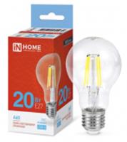 Лампа LED-A60-deco 20Вт 230В Е27 6500К 1890Лм прозрачная IN HOME, Китай, код 05103010223, штрихкод 469061205593, артикул 4690612055930