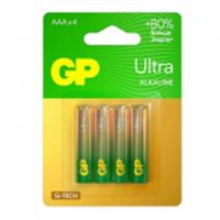 Алкалиновые батарейки GP Ultra Alkaline G-Tech 24А AАA - 4 шт., КИТАЙ, код 0730300036, штрихкод 489119922636, артикул 1233