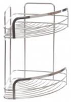 075-20 Полка угловая 2-ярусная MODERN PLUS нержавеющая сталь, КИТАЙ, код 0860800197, штрихкод 463001182005, артикул 075-20