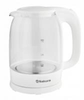 Чайник электрический SAKURA SA-2740W (1.7) стекл подсв, Китай, код 3660200012, штрихкод 465779831226