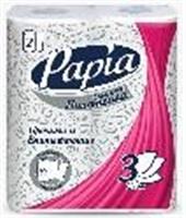 Бумажные полотенца Papia 3 слойные 2 рулона белые, Россия, код 4031700011, штрихкод 460485700023, артикул 5031390/ 5031390/15498