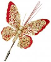 Красная бабочка из полиэстера, на клипсе из черного металла 27x18x5см арт.87461 (НГ), Китай, код 41404090043, штрихкод 466011513379