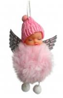 Новогоднее подвесное украшение из полиэстера и АБС пластика 7х14,5х8,5см арт.93259, Китай, код 75002092611, штрихкод 466011518296