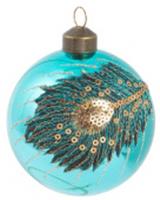 Новогоднее подвесное украшение из стекла 8х8х8см арт.91777 (НГ), Китай, код 75009060039, штрихкод 466011516998