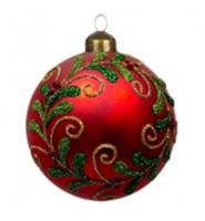 Новогоднее подвесное украшение из стекла 8x8x8см арт.93373, Китай, код 75009060024, штрихкод 466011518599