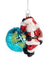 Новогоднее подвесное украшение из стекла 9,3х6,4х10,7см арт.89958 (НГ), Китай, код 75009060045, штрихкод 466011515034