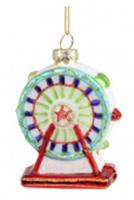 Новогоднее подвесное украшение Колесо из стекла 3,6x6,5x8,8см арт.89803 (НГ), Китай, код 75009060041, штрихкод 466011515192