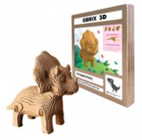 20063 QBRIX Картонный 3D конструктор Трицератопс, РОССИЯ, код 83501130014, штрихкод 463017889169, артикул 20063