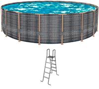 Каркасный бассейн Poolmagic Blue Bay 732х132 см (лестница) ротанг