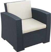 Стул (кресло) Siesta Rattan Monaco Lounge, с подушками, цвет антрацит