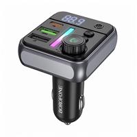 Автомобильный FM-трансмиттер Borofone BC50 Ascenso PD20W+QC3.0 (black) 239579