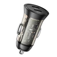 Адаптер Автомобильный Borofone BZ26B Discovery PD45W (transparent blue) 225525