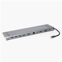 Хаб Type-C - BYL-2003 (HDMI, VGA, USB-C, USBx4, SD/TF CardReader, Ethernet, Jack 3,5 мм,) (gray) 127306