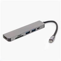 Хаб Type-C - BYL-2010 (HDMI, USB-Cx2, USBx2, SD/TF CardReader) (gray) 127304