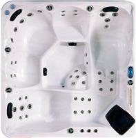 СПА бассейн Joyee SPA Atlanta 200х200х83 см чаша Silver White marble, панели Brown