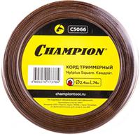 Леска триммерная (корд) Champion Nylplus Square 2.4мм* 74м (квадрат)