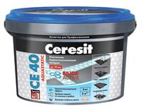 Затирка для швов Ceresit CE 40 Aquastatic 04 Серебристо-серый, 2 кг