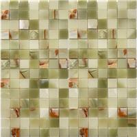 Мраморная мозаичная смесь StarMosaic Green Onyx (JMST21205) 20х20, натур. мрамор