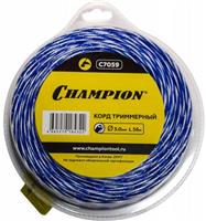 Леска триммерная (корд) Champion Sky-cutter 3.0мм* 56м (витой квадрат)