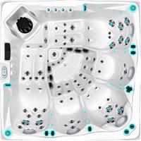 СПА бассейн Joyee SPA Lincoln-R 230х230х92 см чаша Silver White marble, панели Grey