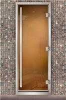 Дверь для турецкой бани Маэстро Woods 90x210 Arabica Prestige Прозрачная, правая