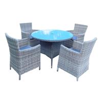 Комплект обеденной мебели Афина 4+1 AM-395C/T395 Grey 4Pcs, иск.ротанг