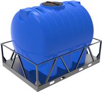 Емкость горизонтальная Rostok(Росток) HR 5000, в обрешетке, цвет синий