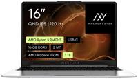 Ноутбук Machcreator genesis r16 /jj00g300hru/ryzen 5-7640hs/16gb/1tb/16 qhd/dos серебристый 
