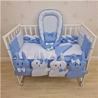 Комплект постельного белья 16 пр (борт + пододеяльник + одеяло + наволочка + 2подушки + простынь + гнездо (бязь) (№1170-0-1бб_03) цвета в ассортименте