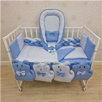 Комплект постельного белья 16 пр (борт + пододеяльник + одеяло + наволочка + 2подушки + простынь + гнездо (бязь) (№1171-0-1бб_03) цвета в ассортименте